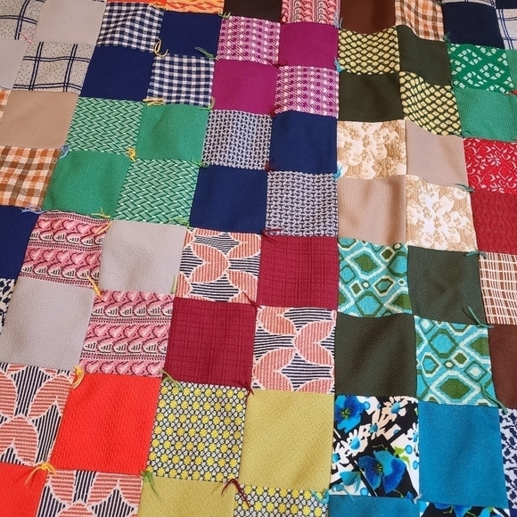 Unbranded | Multicolored Mixed Print Patchwork Handmade Blanket (One Size) - Picture 6 of 16